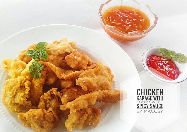 Resep CHICKEN KARAGEE with Sour Sweet Spicy Sauce, Bikin Ngiler