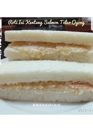 Foto resep Mpasi Chloe 9m| Roti isi kentang salmon telur oyong