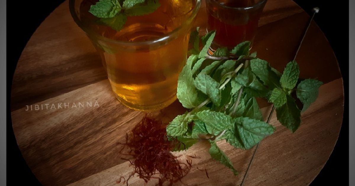 Al Zaeafran Nana Shai / Arabic Style Saffron Mint Tea Recipe by Jibita ...