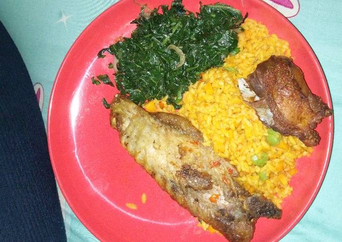 Fabulous vegetables jollof rice and turkey