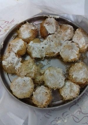 صورة لوصفة كنافه بالحليب المكثف والقشطه