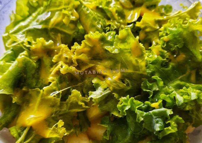 Cara Membuat Green Salad with (stevia) Mustard dressing Kekinian