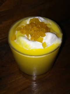 A picture of #mango shake with ice-cream.