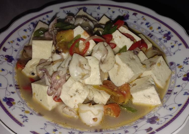 Resep Tumis Kuah Asin Cumi Tahu Anti Gagal
