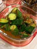 Japanese side dish - Smashed cucumber with Umeboshi and katsuobushi🥒 🇯🇵