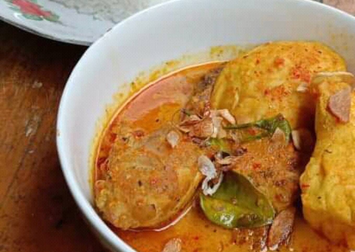 Nasi udhuk ayam bakar kuah kari