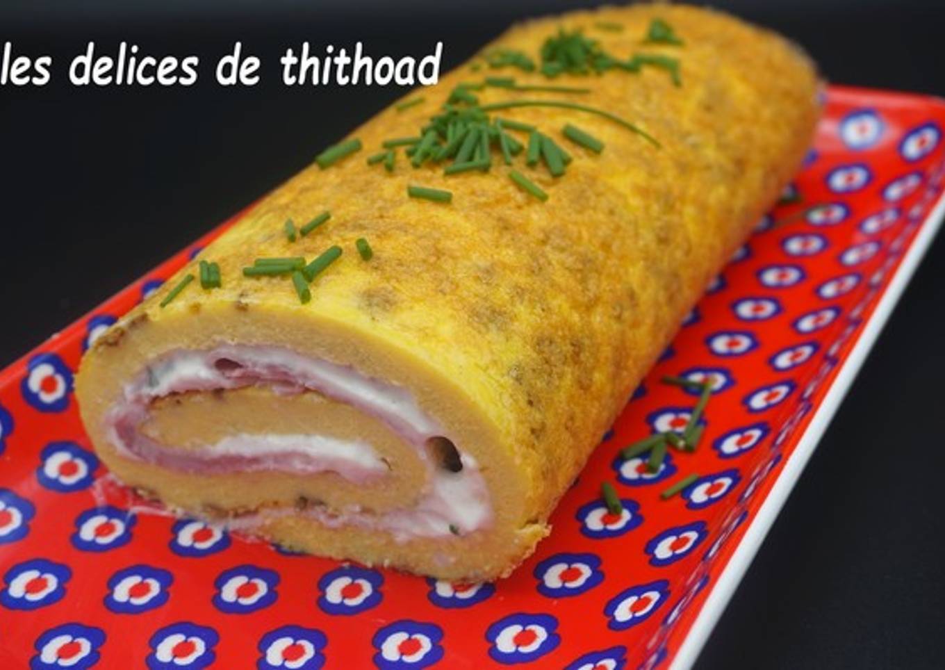 Omelette roulée fromage frais et jambon