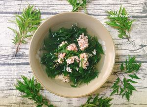 Hình của món Canh Lá Đinh Lăng Nấu Tôm.