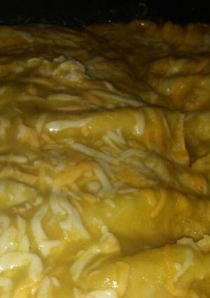 A picture of Chicken enchiladas.