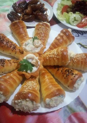 صورة لوصفة كورني بكريمة الجبن و الدجاج