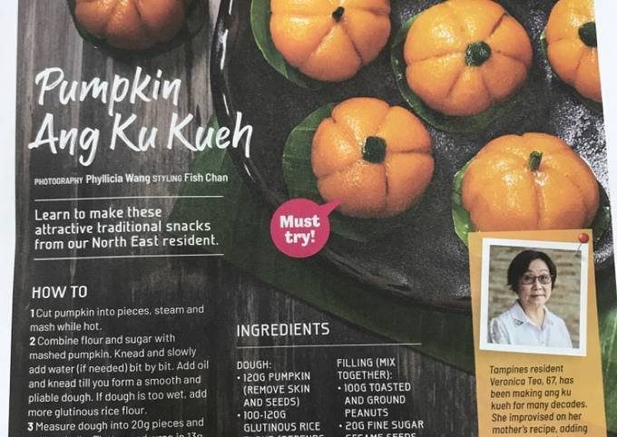 Recipe of Award-winning Pumpkin Ang Ku Kueh