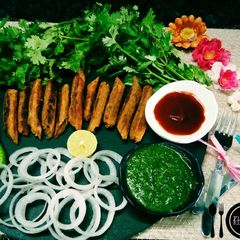 Pumkin alu ke spice chap kabab A picture of Pumkin alu ke spice chap kabab.