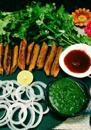 A picture of Pumkin alu ke spice chap kabab.