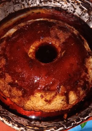 Una foto de Flan casero con perfume a naranjas
