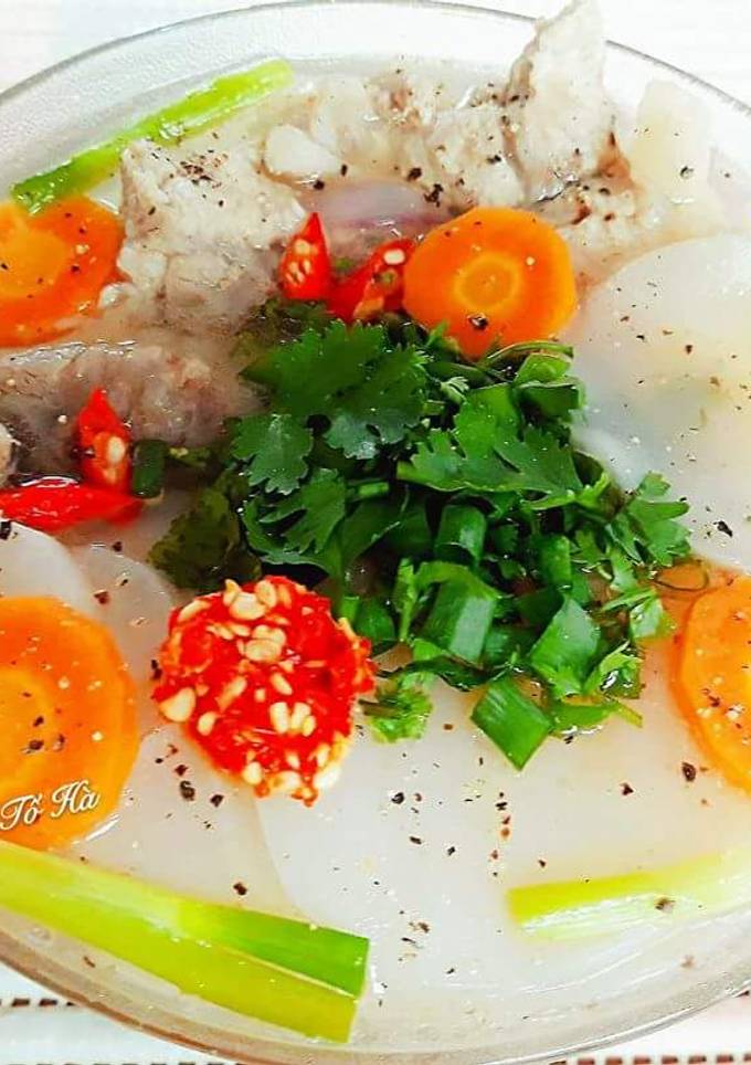 Hình của món SOUP bánh phồng tôm.