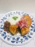 Papa Rellena de Yuca con carne molida!