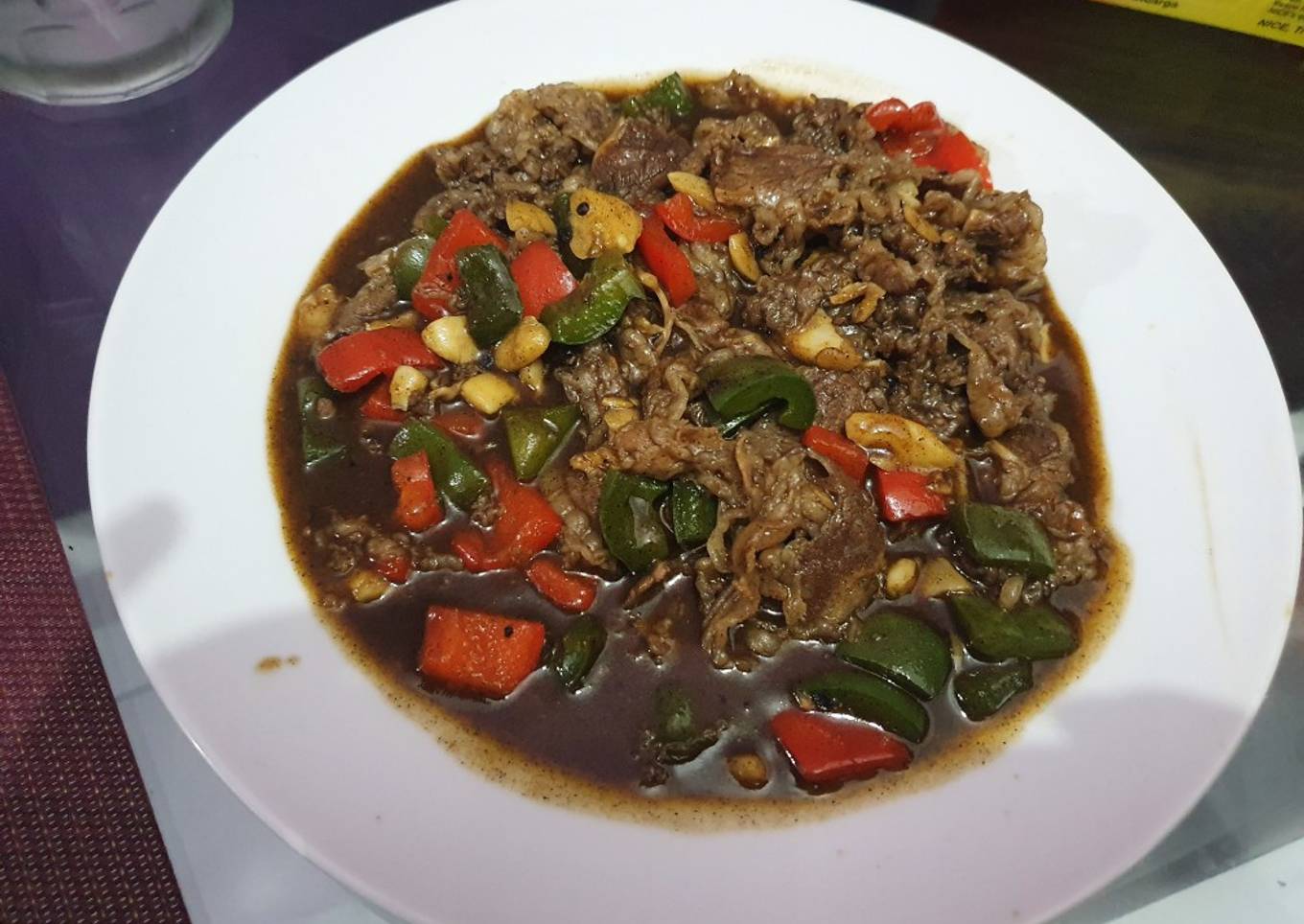 Sapi Lada Hitam ala Resto enak