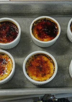 A picture of Key Lime creme brulee.