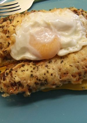 Foto principal de Calabacines amarillos rellenos con cornned beef y arroz