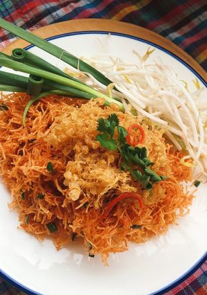 A picture of 🧑🏽‍🍳🧑🏼‍🍳Crispy Rice Noodles •Thai Sweet and Sour Crispy Noodles• Mee Krob |ThaiChef Food.