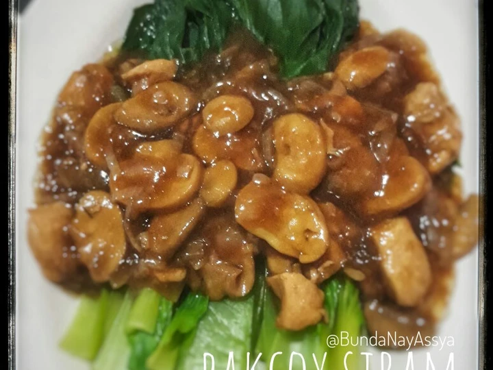 Easy Steps to Make Recipes Pakcoy Siram Saos Ayam Jamur the Awesome  Appealing.