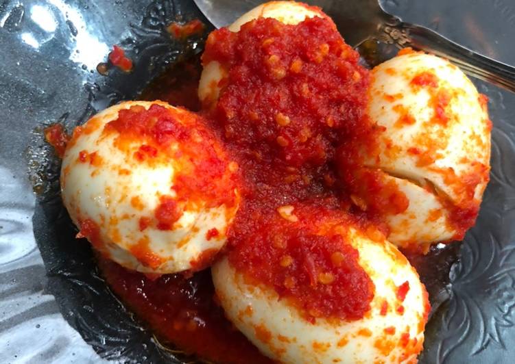 Telur rebus balado ulala😍