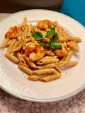 Penne Rigate Integrale με γαρίδες σε γλυκόξινη και μέντα❣️❣️ 💚🍤❣️❣️