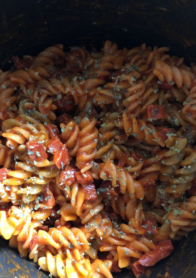 Una foto de Espirales con chorizo