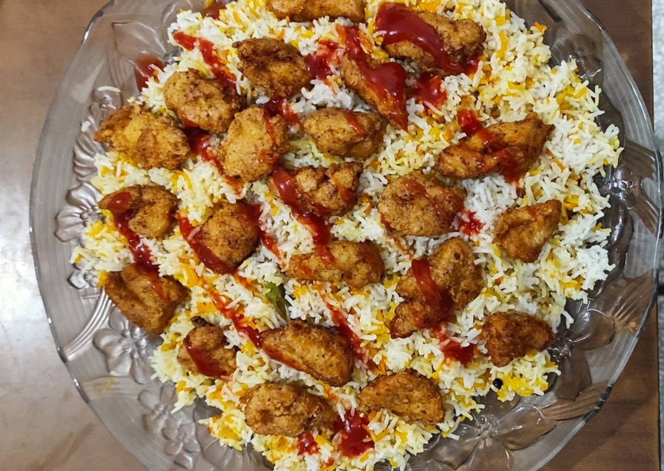 Chicken hot shots with Arabian rice