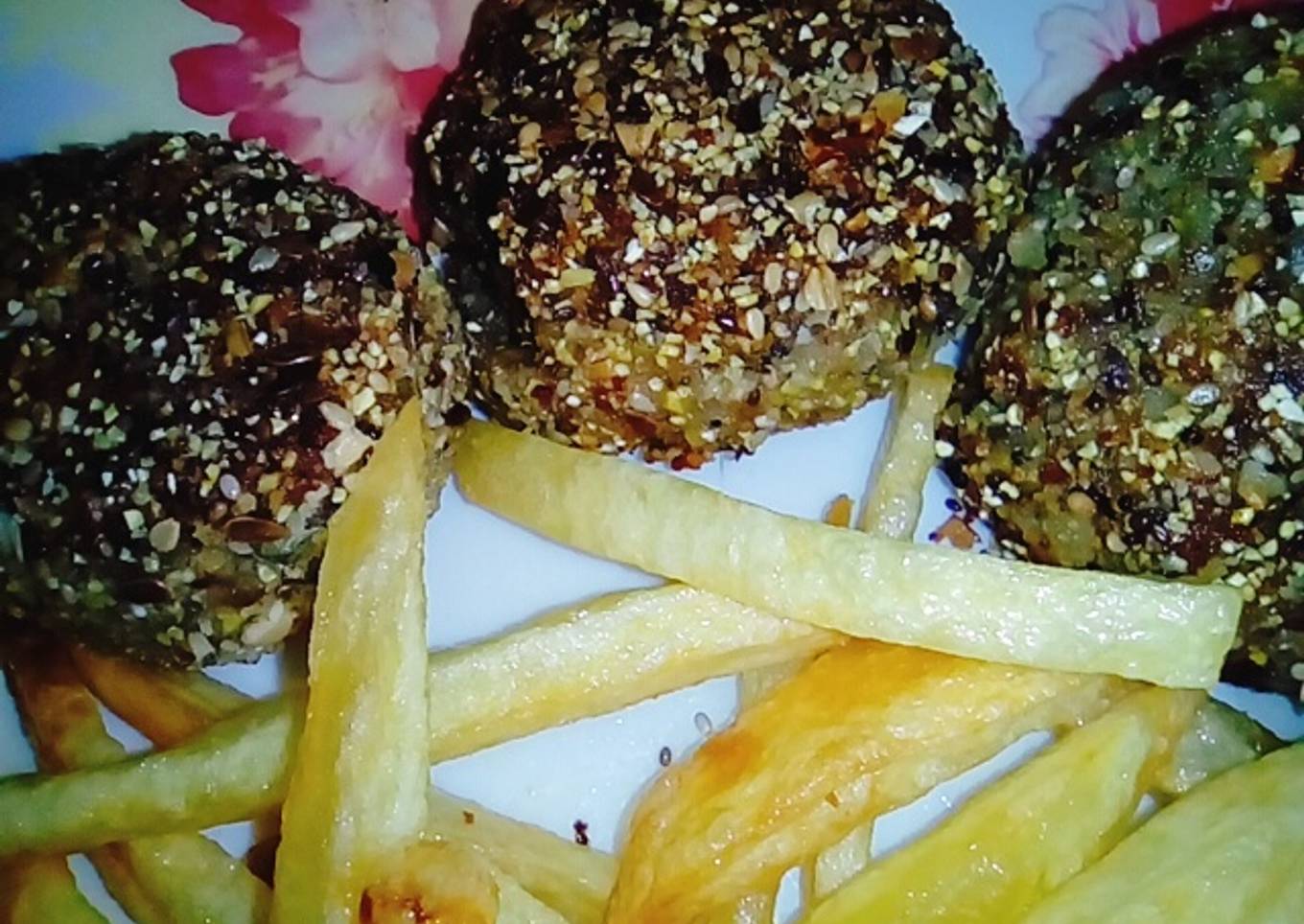 Albóndigas de sobras y papas fritas!!