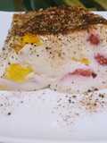 Postre tipo natilla con frutas