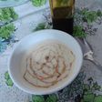 Arroz con leche y salsa de caramelo