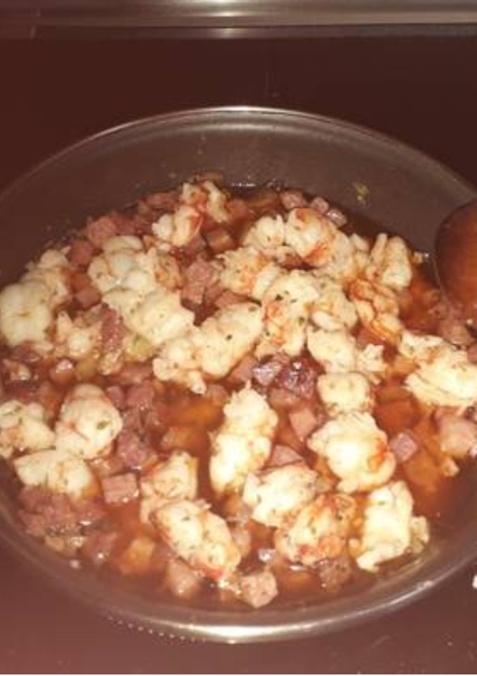 Una foto de Gambas al pil-pil