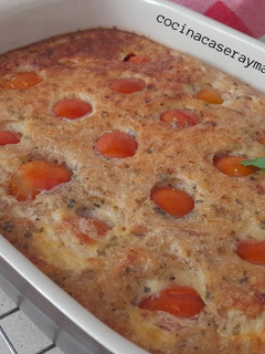 Una foto de Clafoutis de atún y tomate