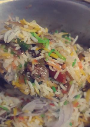 A picture of Vegetable dum biryani.