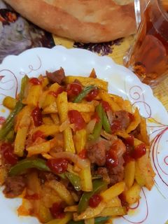 عکسی از دستور خوراک گوشت و قارچ