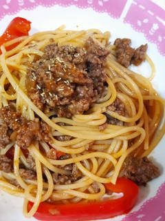 A picture of 茄汁牛絞肉義大利麵.