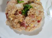 A picture of ham fried rice