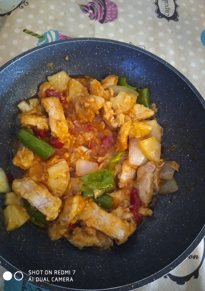 Una foto de Cerdo en salsa agridulce asiático 😋