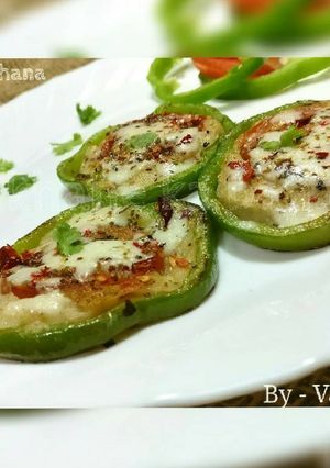 A picture of Stuffed Capsicum Rings.