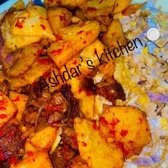 A picture of Sultan chips with scrambled eggs 😋😋.