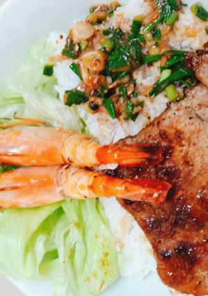 Hình của món Ăn sáng với tôm thịt.