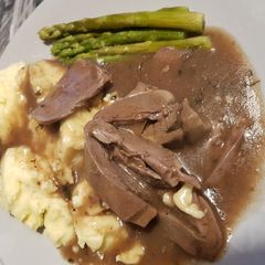 A picture of Lambs Hearts in a minty lamb Gravy 😀.