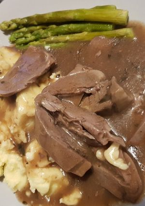 A picture of Lambs Hearts in a minty lamb Gravy 😀.