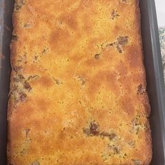 A picture of Grandmas Rhubarb Cake.