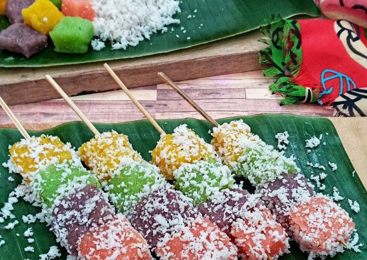 Resep Sate singkong pelangi Anti Gagal