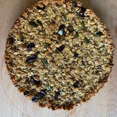 A picture of Seed and raisin flapjack.