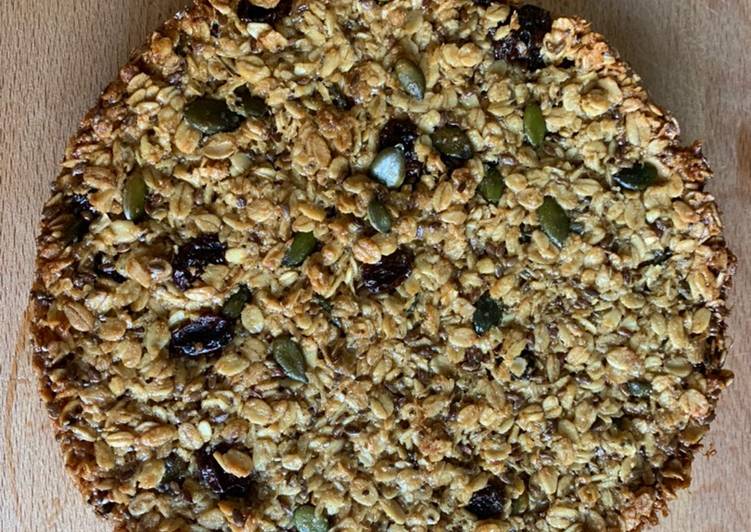 Seed and raisin flapjack