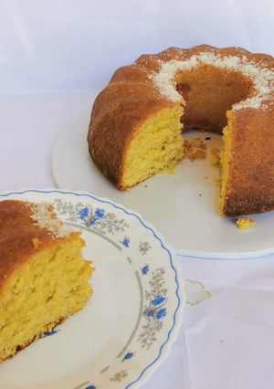A picture of Coconut bundt cake #flourrecipe.