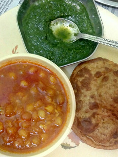 A picture of White chane with puri.